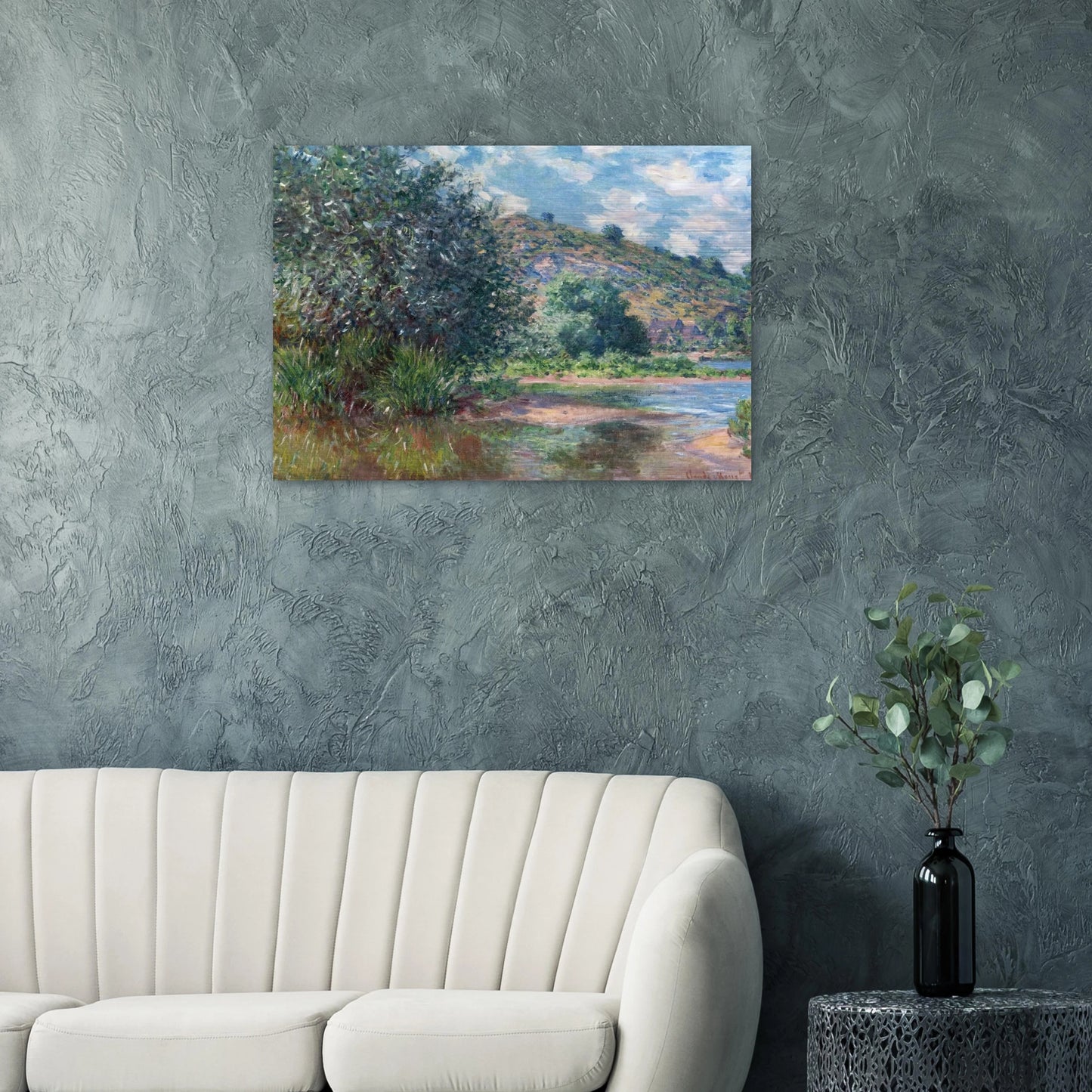 Landscape at Port-Villez - claude monet Brushed Aluminum Print - 70x100 cm / 28x40 inches | claude monet Aluminum Print | claude monet Prints