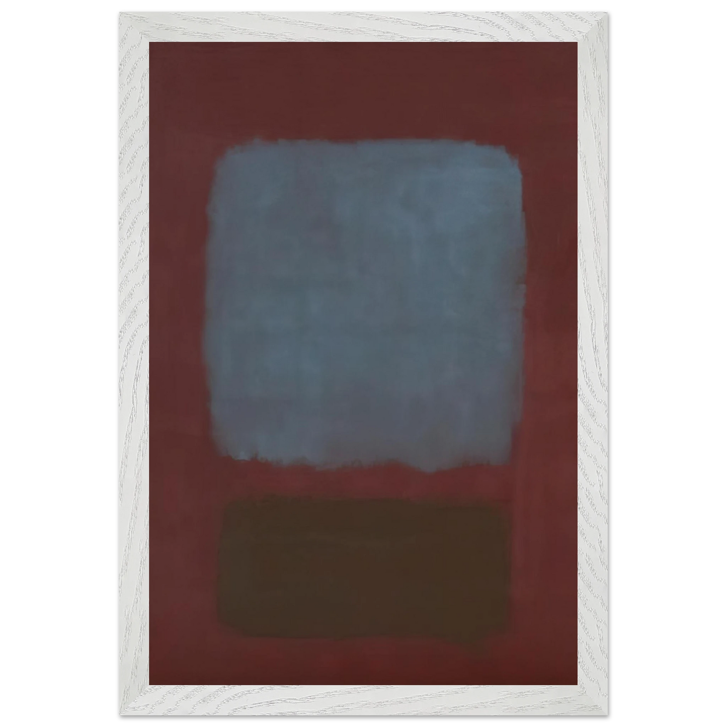 Mark Rothko - No. 37No. 19 Slate Blue and Brown on Plum - 1958 Wall Art - 60x80 cm / 24x32 inches - Premium Wooden Framed Poster With Fine Art Paper-canvas - Wood frame