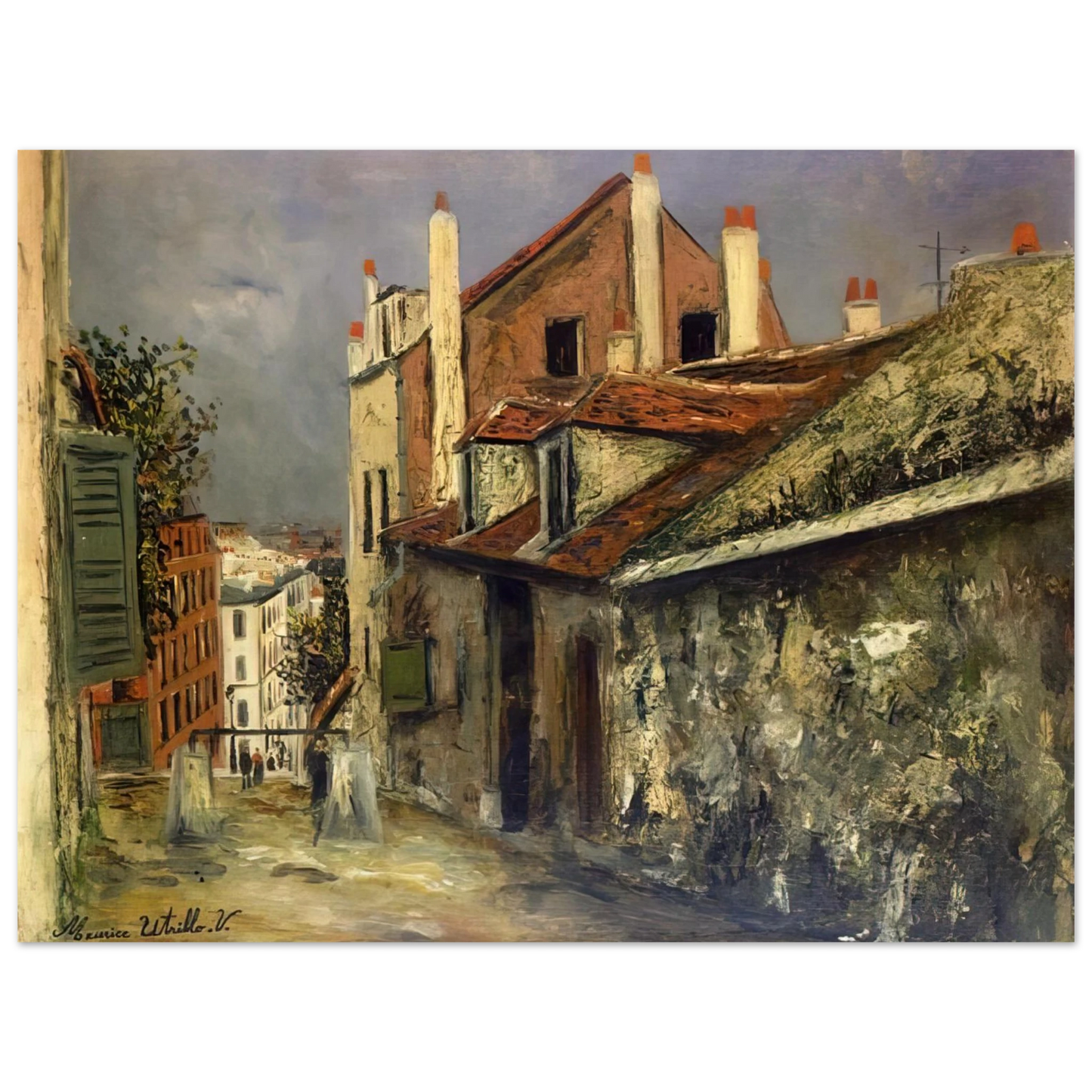 Maurice Utrillo - THE HOUSE OF MIMI PINSON IN MONTMARTRE Fine Art Poster - Default Title