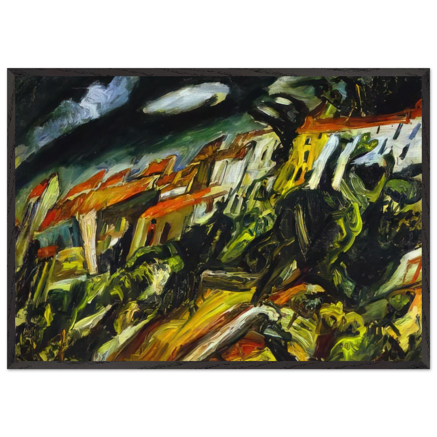 VIEW OF CERET - Chaim Soutine Framed Art Print – Black Wooden Frame - Default Title - -Framed Art Print