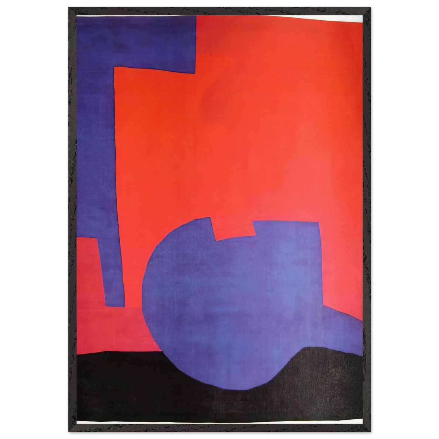 Composition rouge - 1968 - Serge Poliakoff 70x100 cm / 28x40 inches Framed Art Print – Black Wooden Frame