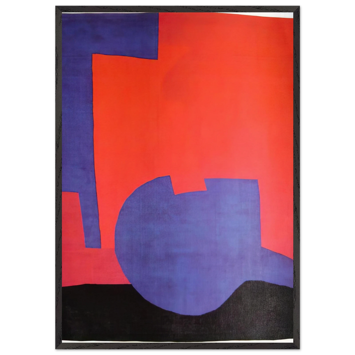 Composition rouge - 1968 - Serge Poliakoff 70x100 cm / 28x40 inches Framed Art Print – Black Wooden Frame