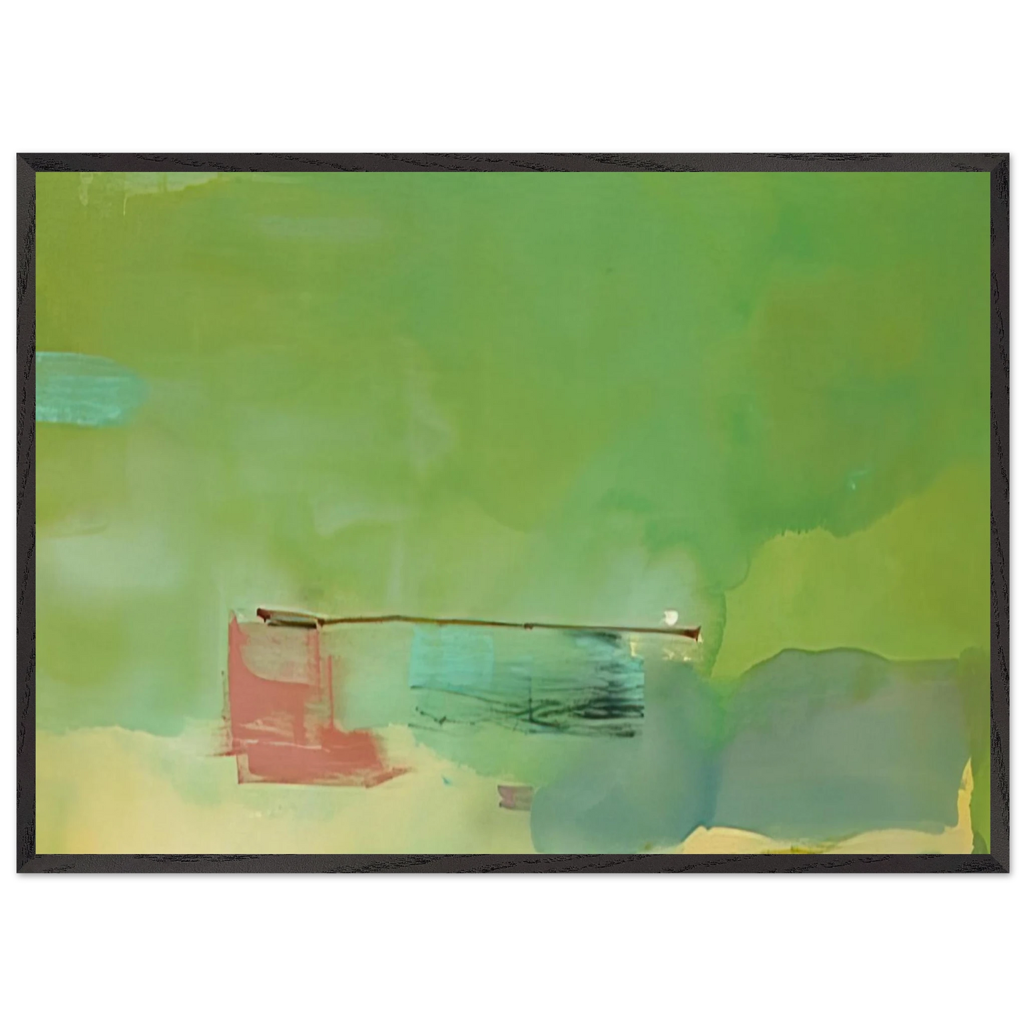 Helen Frankenthaler - Springscape - 1975 Wall art - 20x25 cm / 8x10 inches - Premium Wooden Framed Poster With Fine Art Paper - Black frame