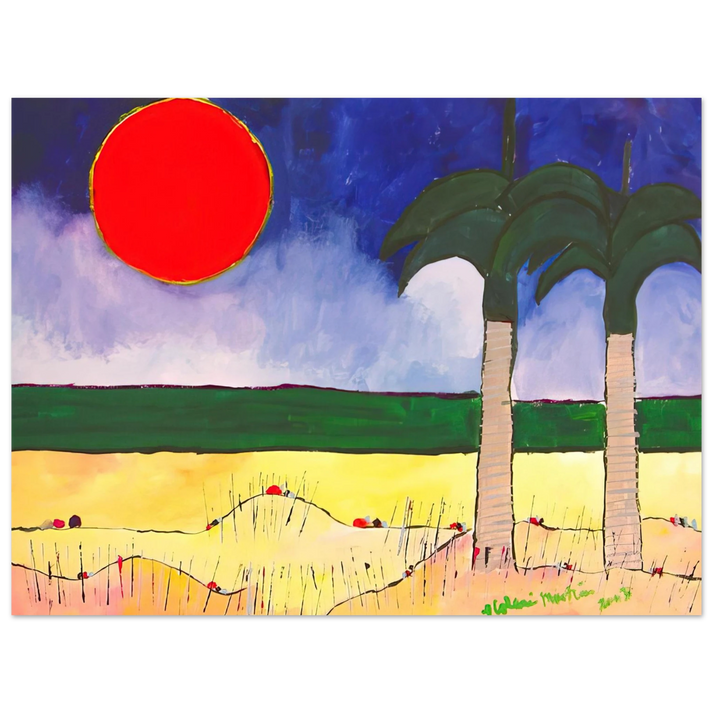 Aldemir Martins - Marinha com Sol e Palmeiras - 2003 75x100 cm / 30x40inches Fine Art Poster