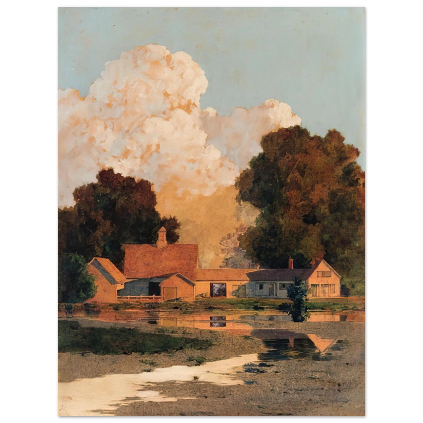 Maxfield Parrish - Daniels Farm, Summer Wall Art - 30x40 cm / 12x16 inches - Fine Art Poster-canvas - -