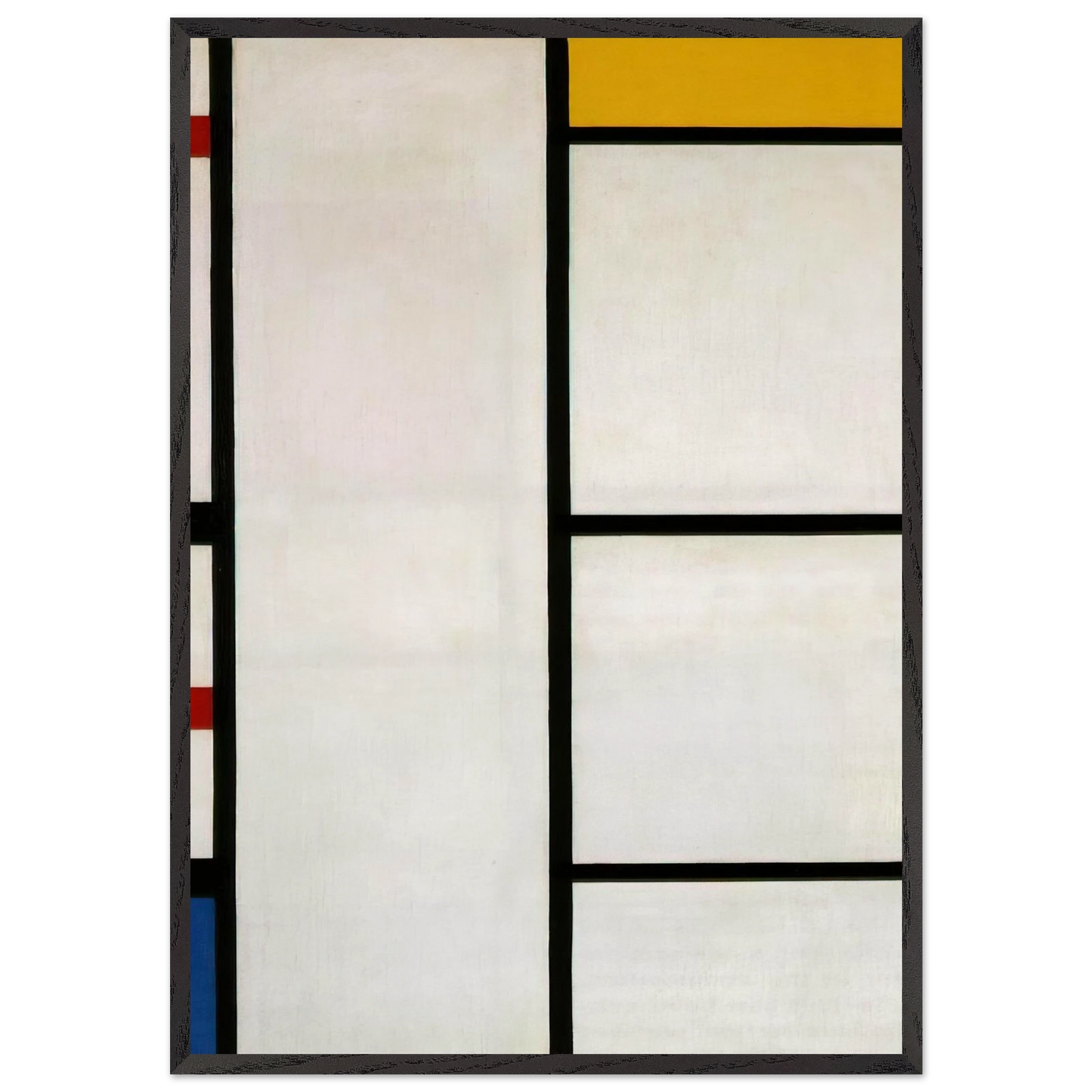 Composition No III Blanc-Jaune - Piet Mondrian 70x100 cm / 28x40 inches Framed Art Print – Black Wooden Frame