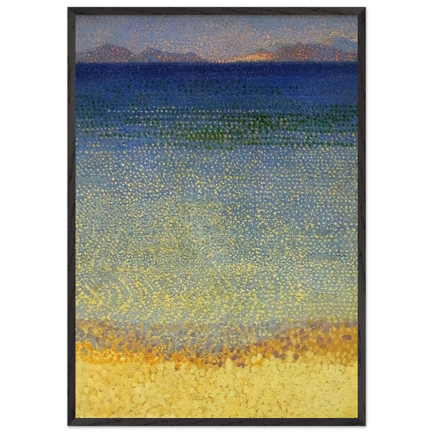 The Iles dOr The Iles dHyeres Var - Henri-Edmond Cross 70x100 cm / 28x40 inches Framed Art Print – Black Wooden Frame