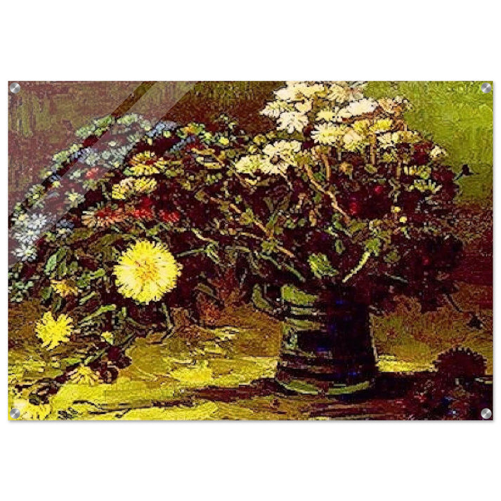 Vase with Daisies - Vincent van Gogh Acrylic Print - 70x100 cm / 28x40″ inches | Vincent van Gogh Wall Art | Vincent van Gogh Prints