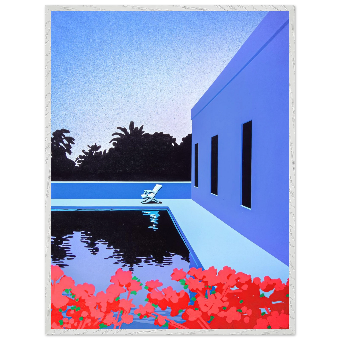 Hiroshi Nagai - Longs for Summer Wall Art - 60x80 cm / 24x32 inches - Premium Wooden Framed Poster With Fine Art Paper - Wood frame