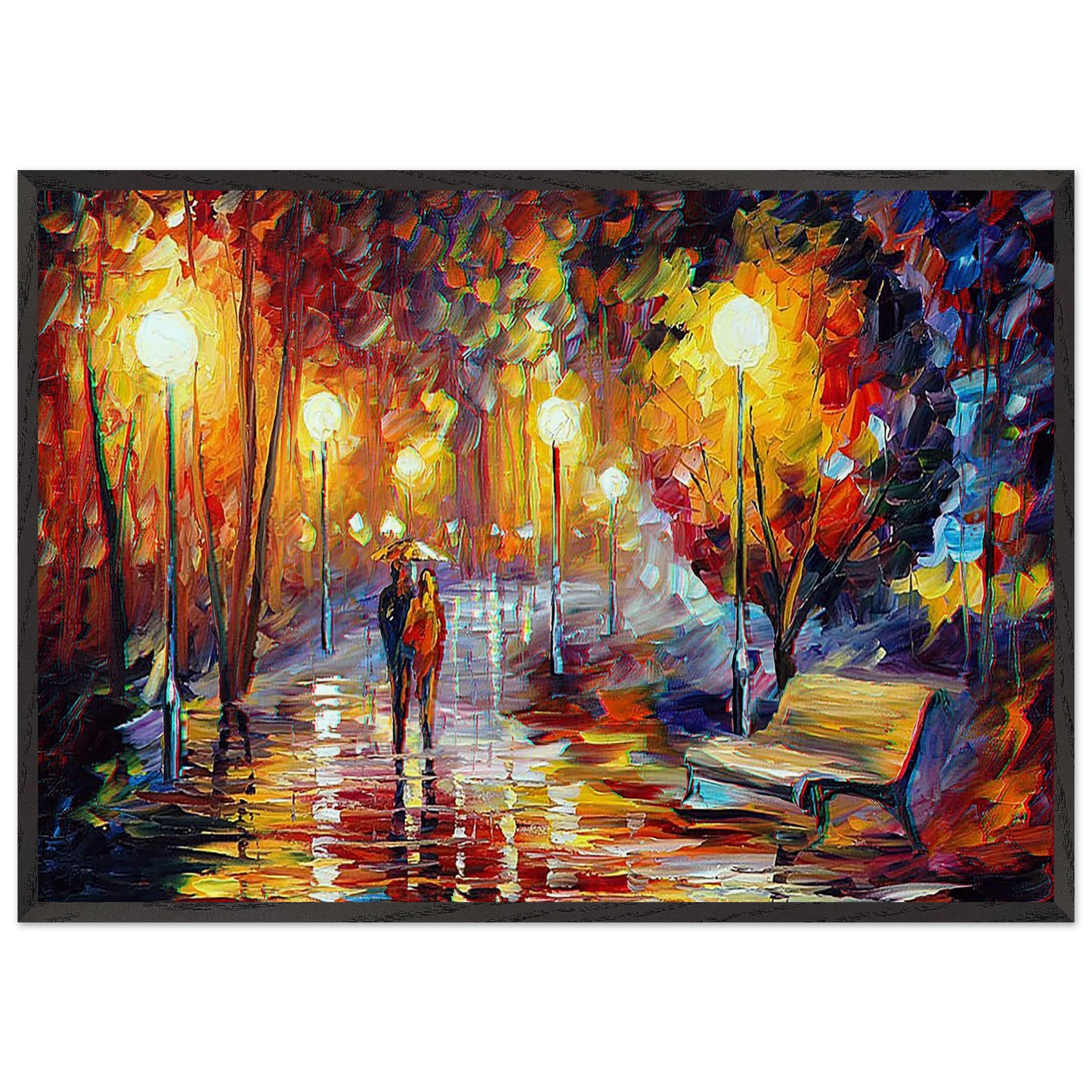 Leonid Afremov N21 - Leonid Afremov 70x100 cm / 28x40 inches Framed Art Print – Black Wooden Frame