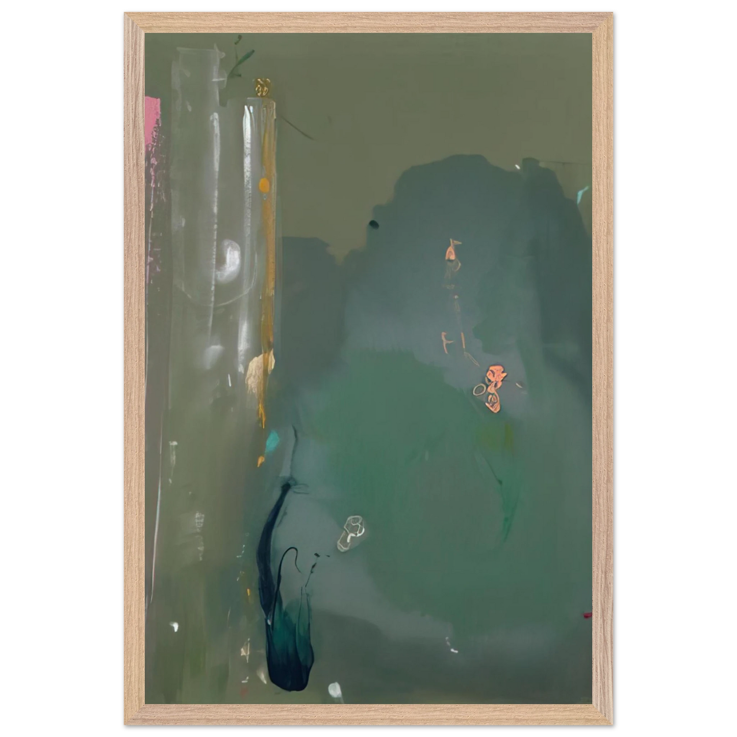 Helen Frankenthaler - Côte d Argent - 1980 Wall art - 70x70 cm / 28x28 inches - Premium Wooden Framed Poster With Fine Art Paper - Black frame