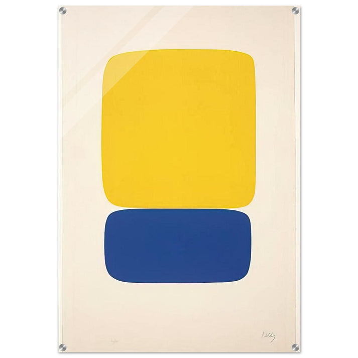 Yellow over Dark Blue - Ellsworth Kelly Acrylic Print - 70x100 cm / 28x40″ inches