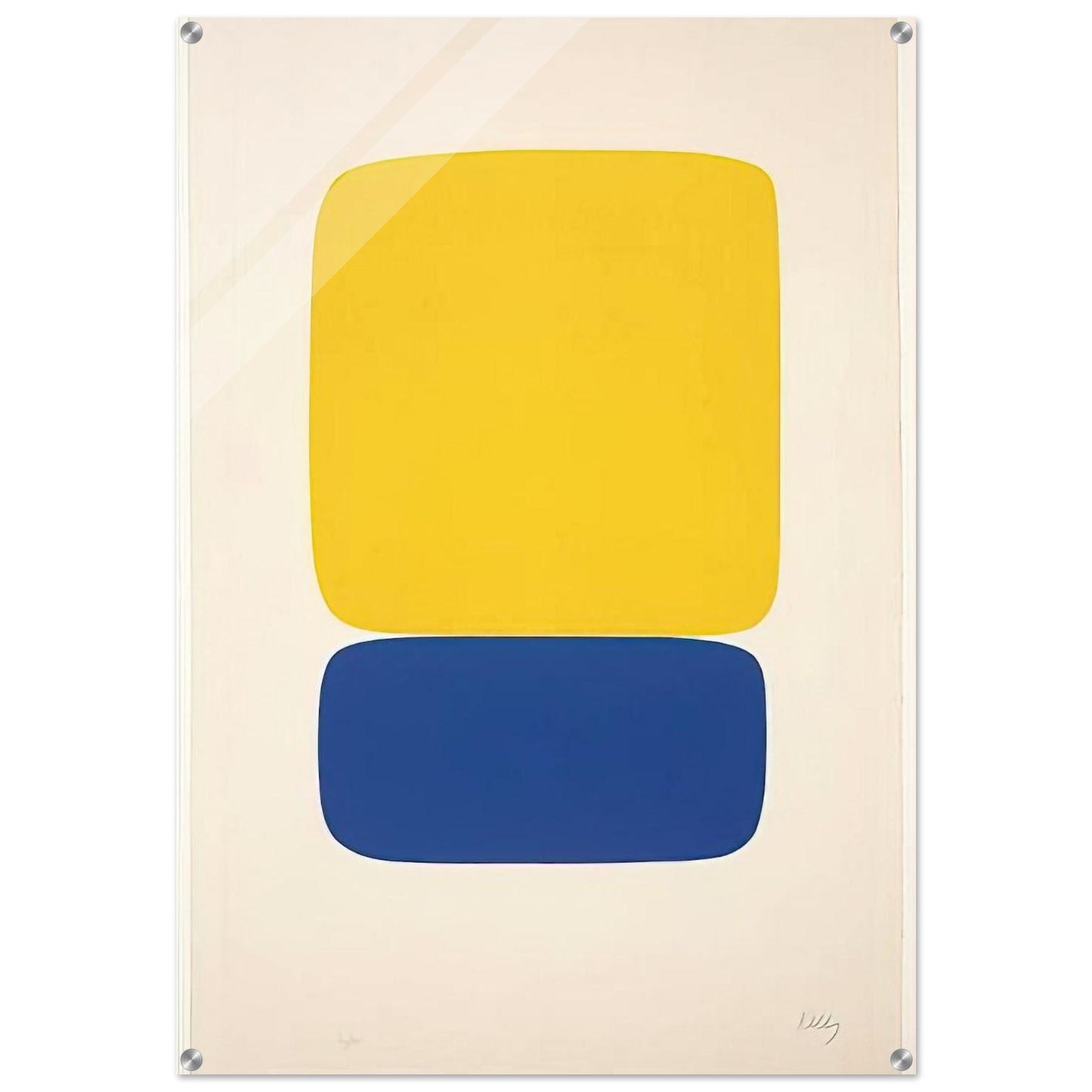 Yellow over Dark Blue - Ellsworth Kelly Acrylic Print - 70x100 cm / 28x40″ inches