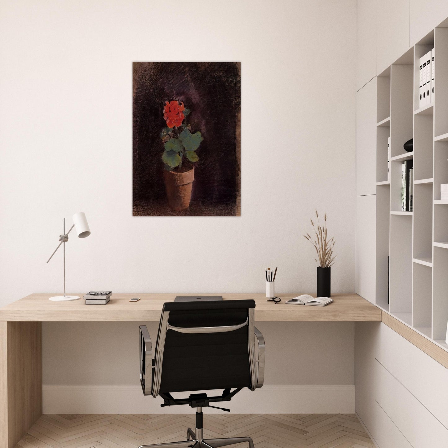 GERANIUM - Odilon Redon Brushed Aluminum Print - 70x100 cm / 28x40 inches | Odilon Redon Aluminum Print | Odilon Redon Prints