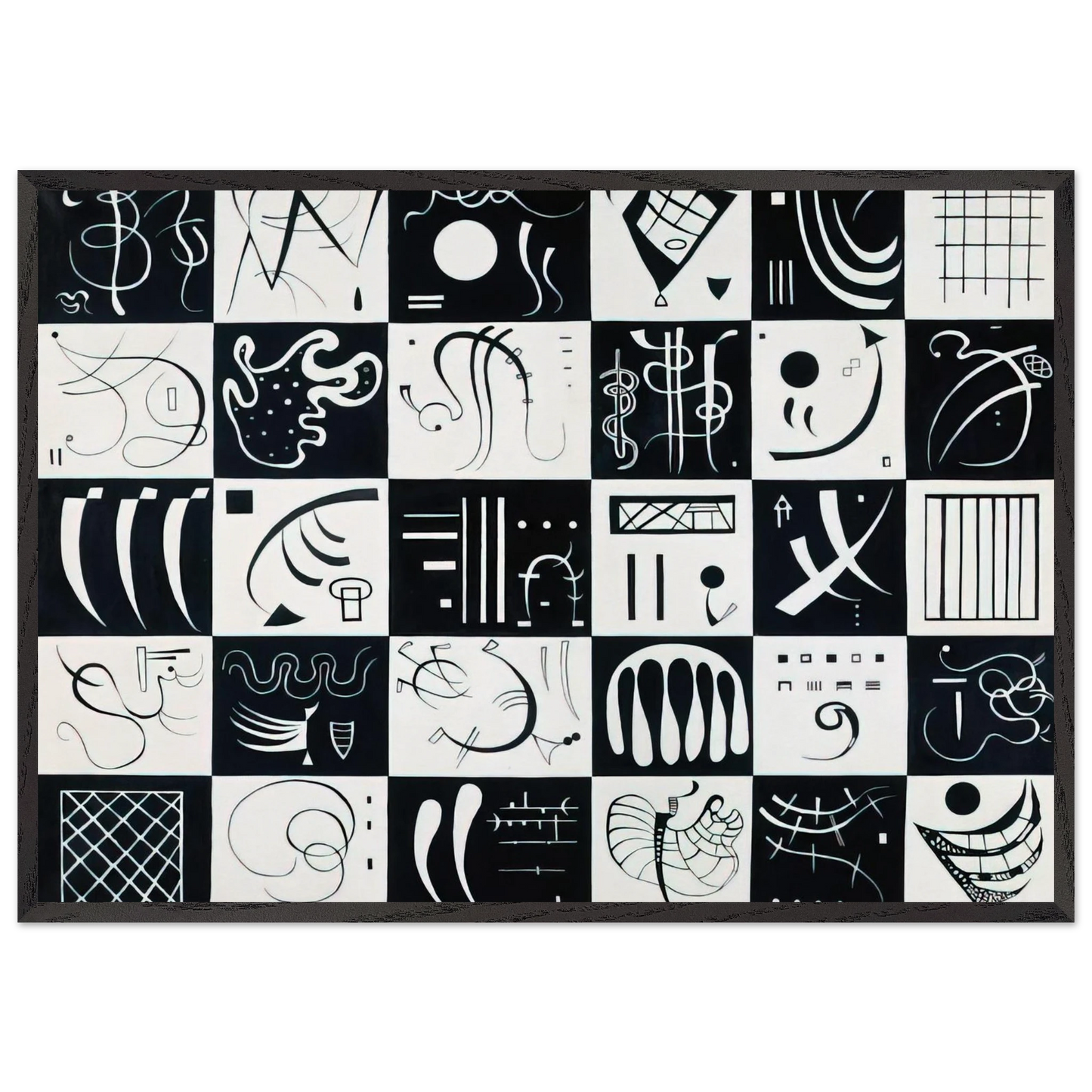 THIRTY 1937 - Wassily Kandinsky 70x100 cm / 28x40 inches Framed Art Print – Black Wooden Frame