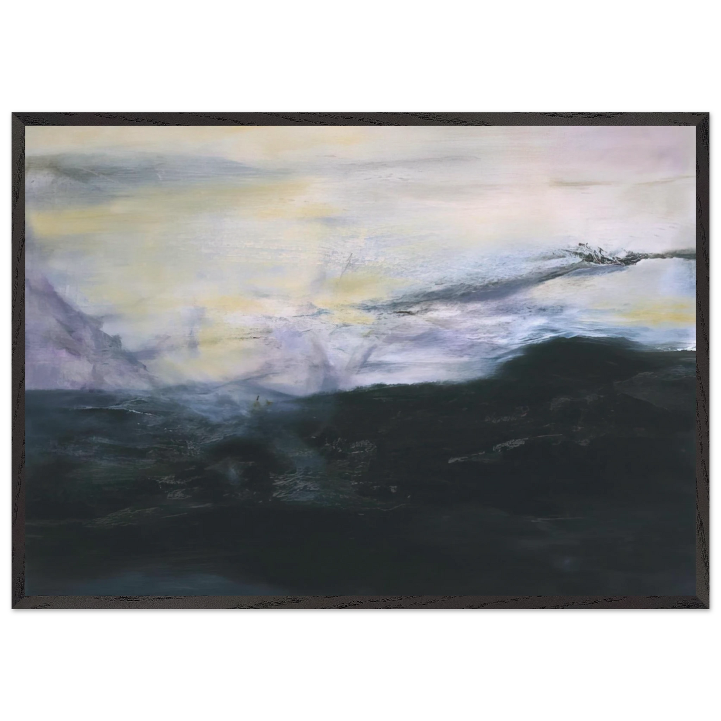 15 02 2001 2001 - Zao Wou-Ki 70x100 cm / 28x40 inches Framed Art Print – Black Wooden Frame