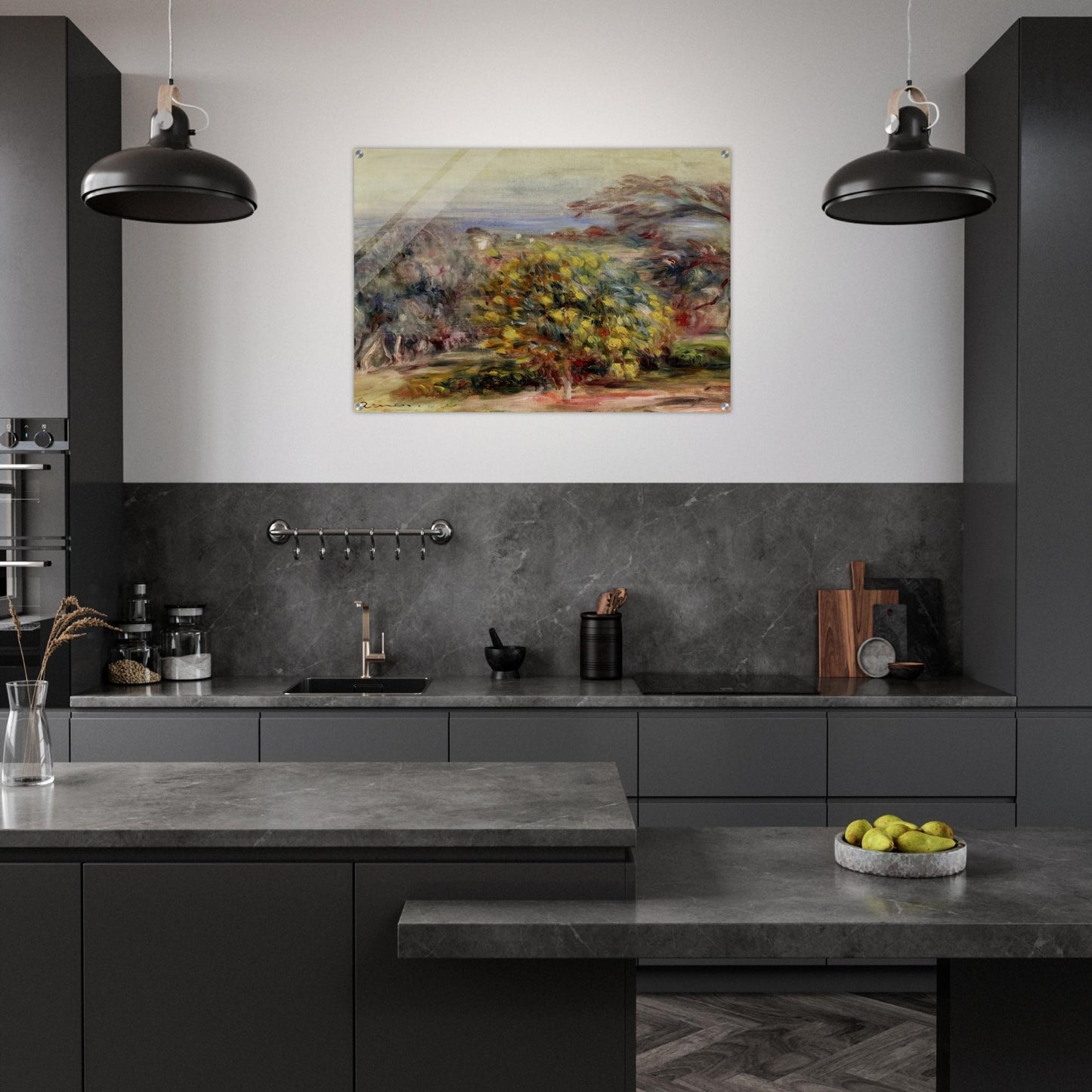 Landscape at Collettes - Pierre-Auguste Renoir Acrylic Print - 70x100 cm / 28x40″ inches | Pierre-Auguste Renoir Wall Art | Pierre-Auguste Renoir Prints