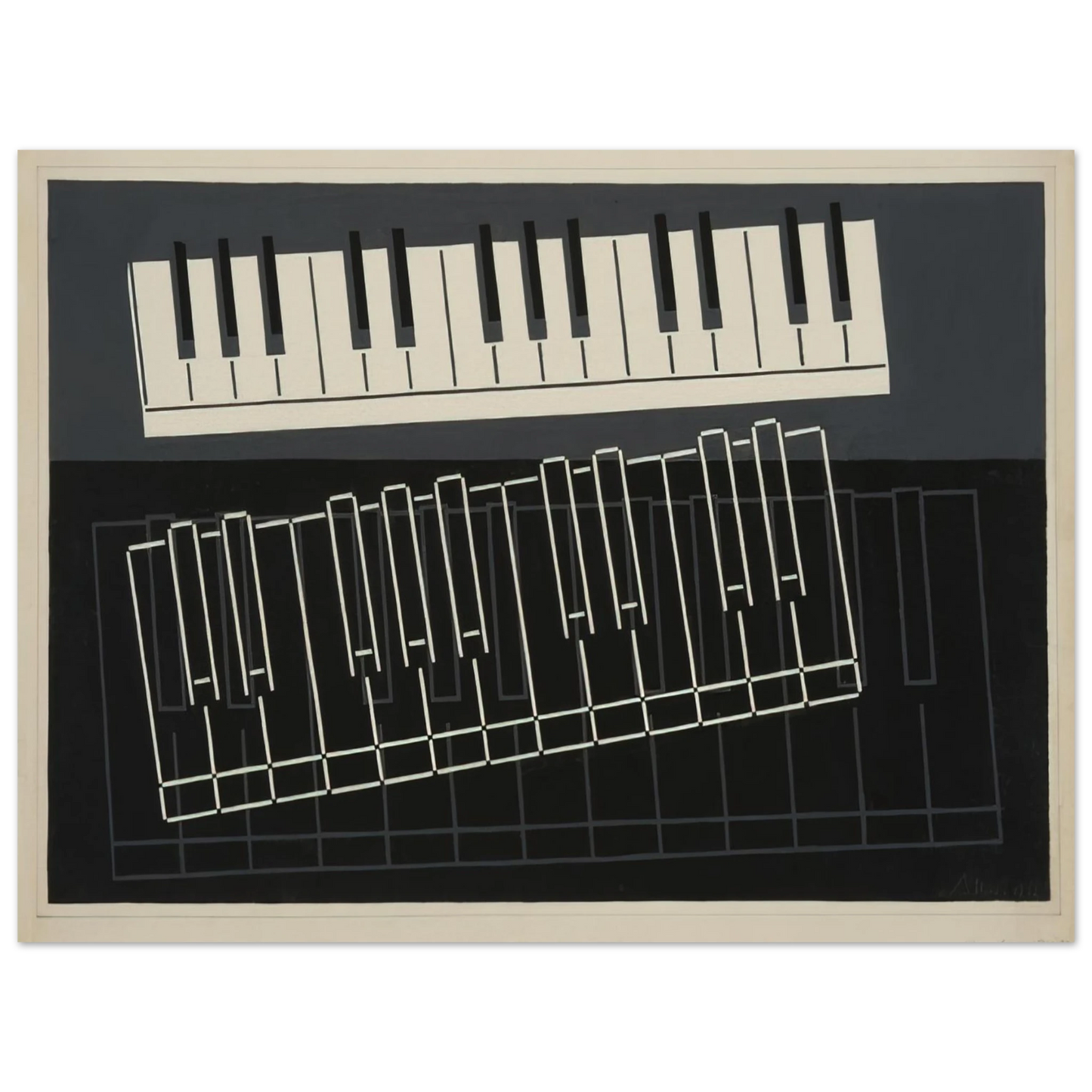 Josef Albers - PIANO KEYS 1932 Fine Art Poster - Default Title