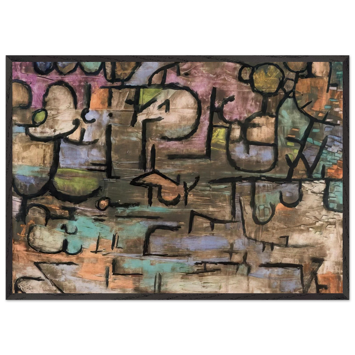AFTER THE FLOODS 1936 - Paul Klee 70x100 cm / 28x40 inches Framed Art Print – Black Wooden Frame
