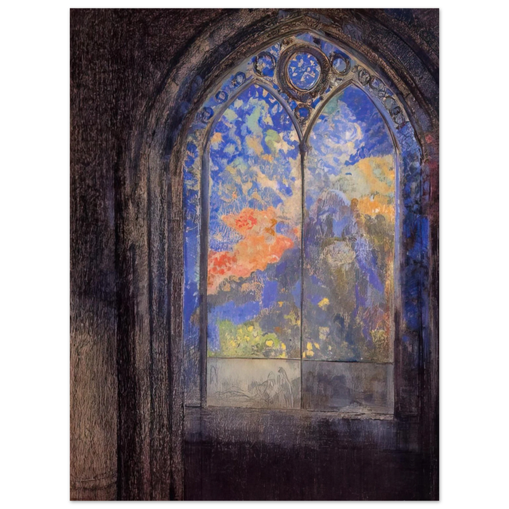 Odilon Redon - STAINED GLASS WINDOW THE MYSTERIOUS GARDEN 75x100 cm / 30x40inches Fine Art Poster