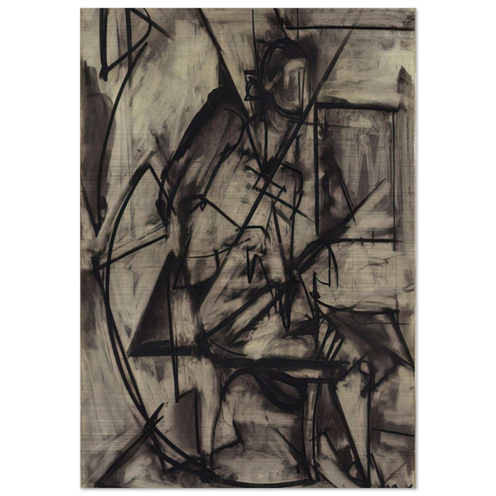 Seated Nude - Lee Krasner Brushed Aluminum Print - 70x100 cm / 28x40 inches | Lee Krasner Aluminum Print | Lee Krasner Prints