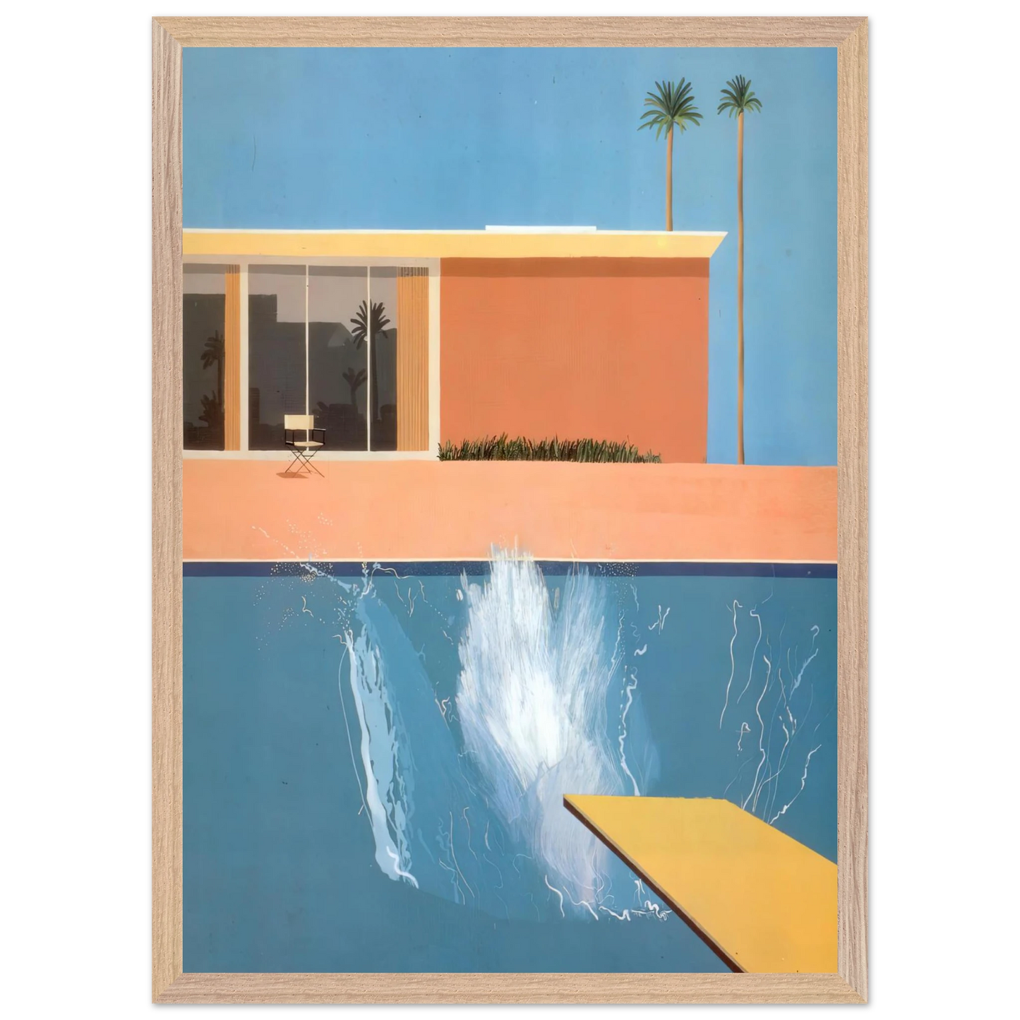 David Hockney - David Hockney Wall art - 70x100 cm / 28x40 Inches - Premium Wooden Framed Poster With Fine Art Paper - White frame