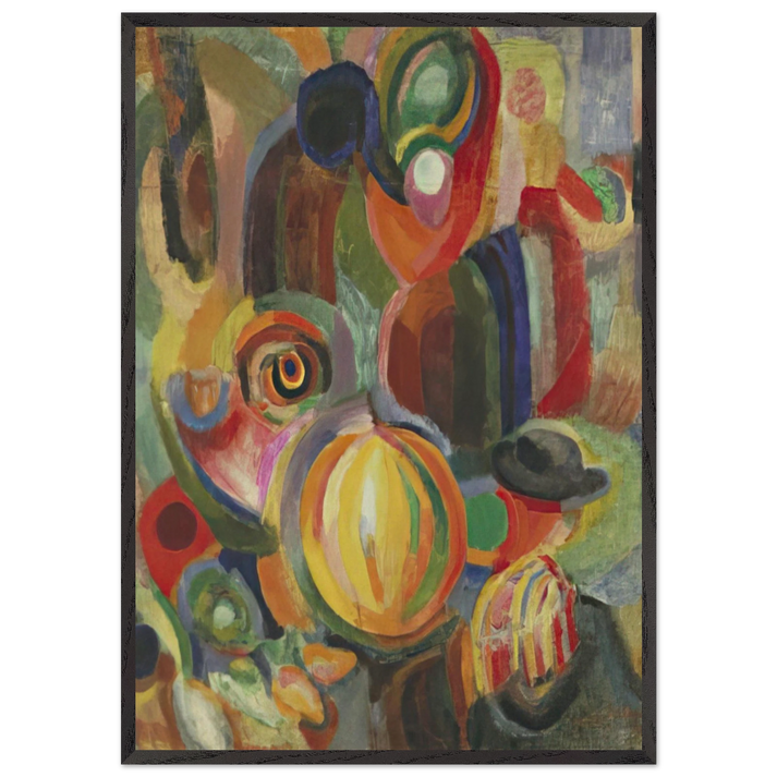 PORTUGUESE MARKET 1915 - Sonia Delaunay 70x100 cm / 28x40 inches Framed Art Print – Black Wooden Frame
