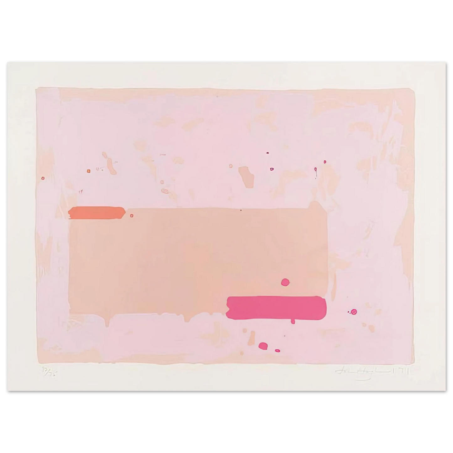 John Hoyland - Orange, Pink - 1971 Fine Art Poster - Default Title