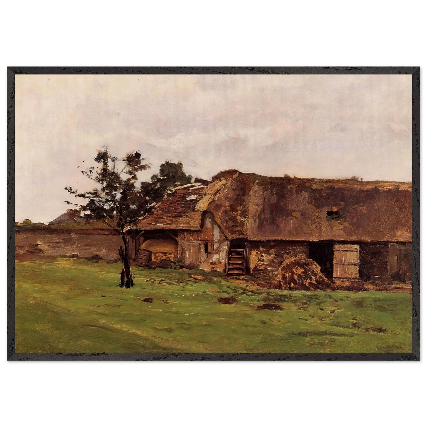 Farm near Honfleur - claude monet Framed Art Print – Black Wooden Frame - Default Title - -Framed Art Print