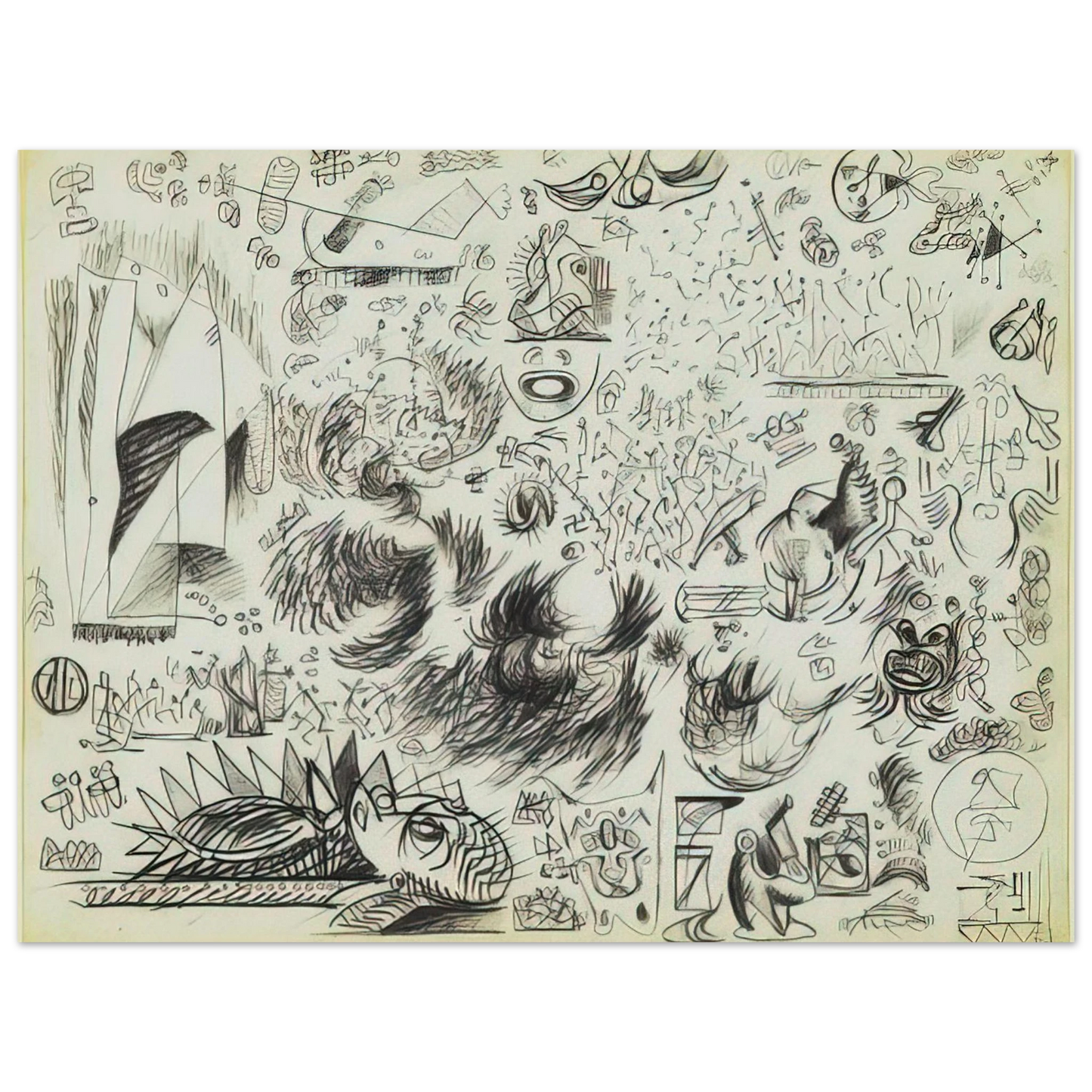 Jackson Pollock - SHEET OF STUDIES 1941 Fine Art Poster - Default Title