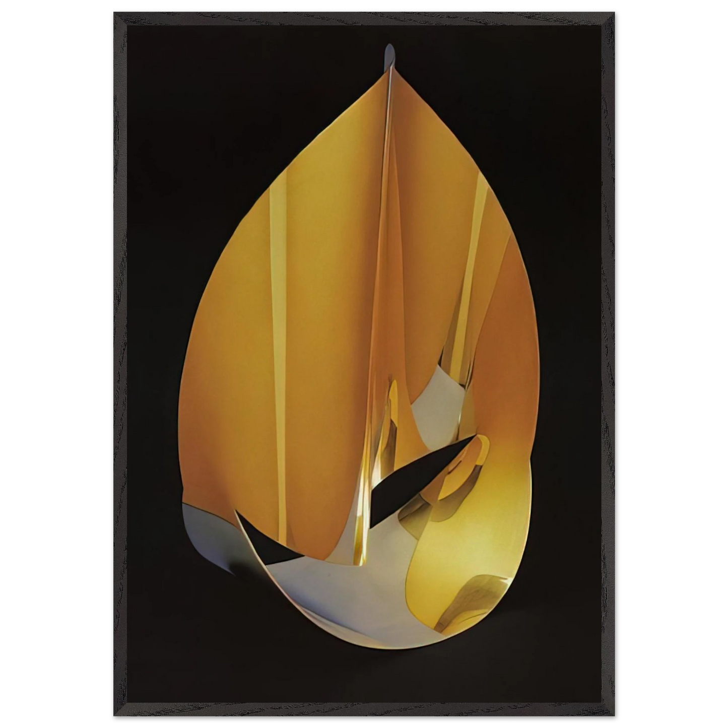 Area of a pentagon in space with plain circumference - 1977 - Max Bill 70x100 cm / 28x40 inches Framed Art Print – Black Wooden Frame