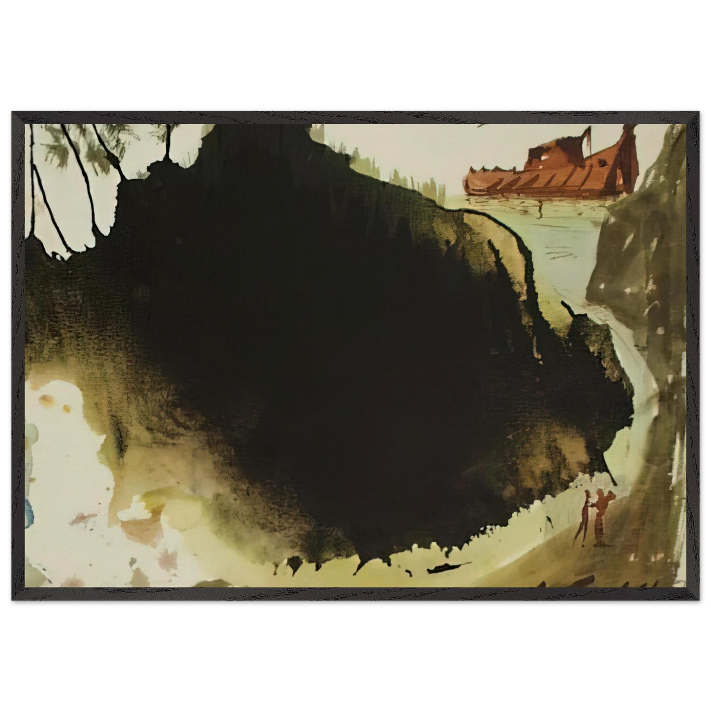 AQUAE DILUVII SUPER TERRAM GENESIS 6 17 1967 - Salvador Dali Framed Art Print – Black Wooden Frame - Default Title - -Framed Art Print