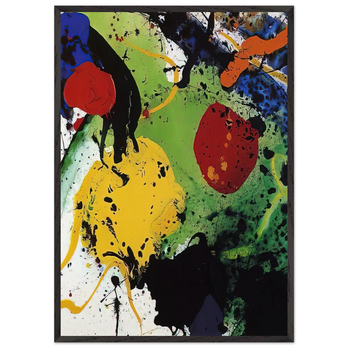 Untitled SFP-89-57 - Sam Francis 70x100 cm / 28x40 inches Framed Art Print – Black Wooden Frame