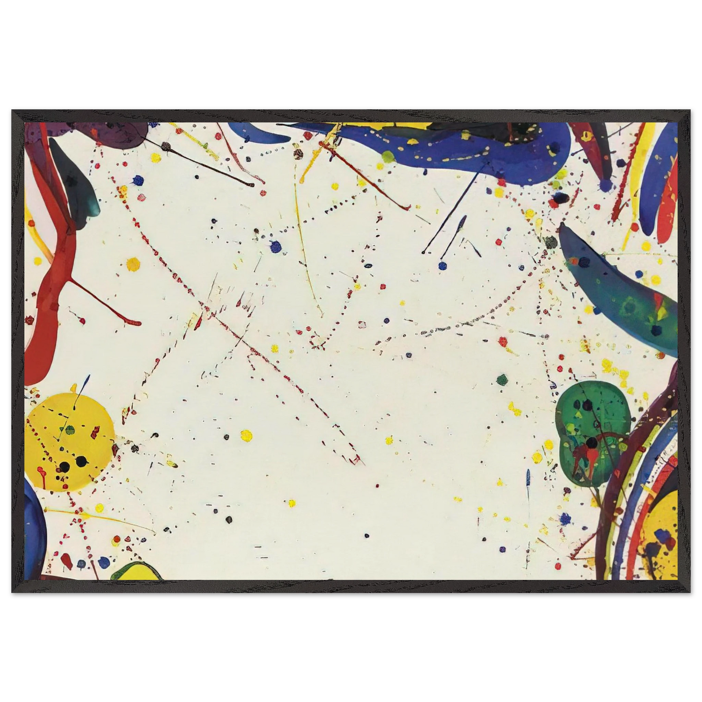 2 Pri-Rain - Sam Francis 70x100 cm / 28x40 inches Framed Art Print – Black Wooden Frame
