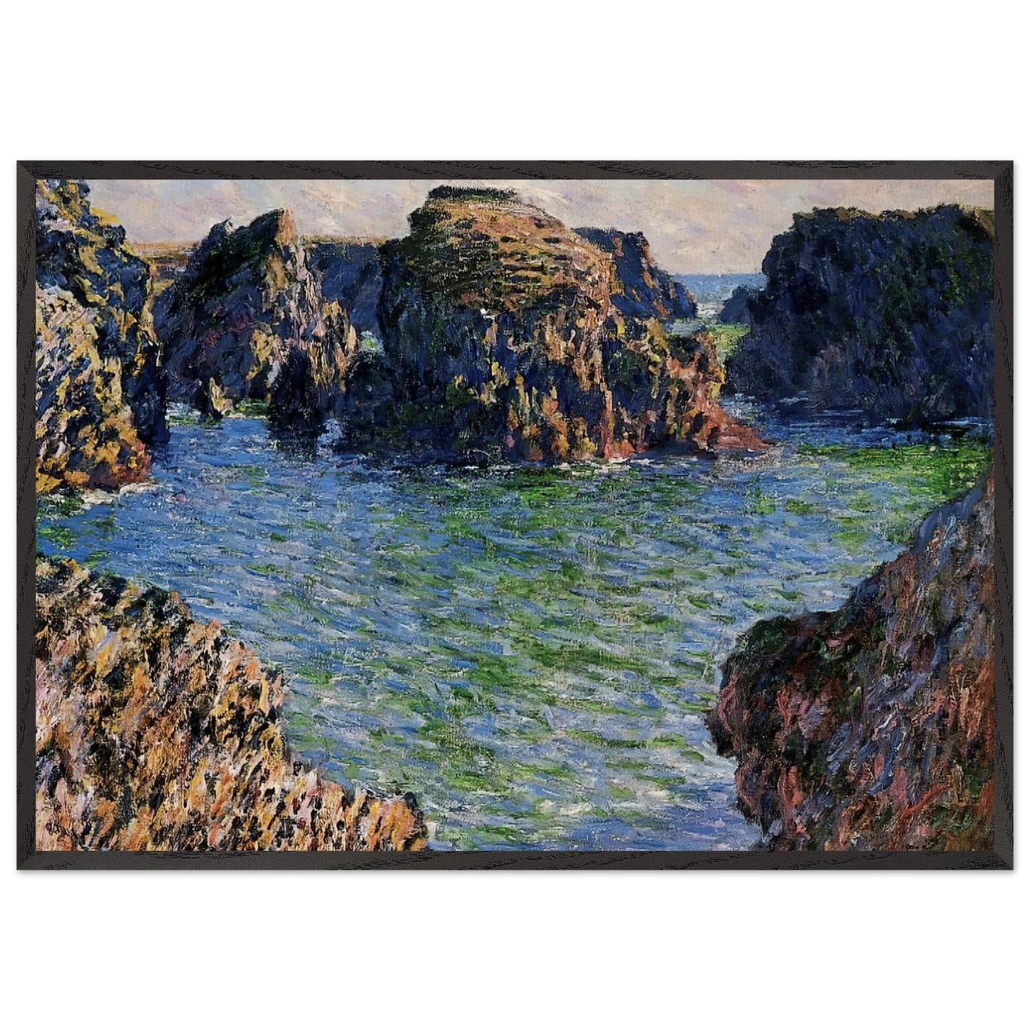 Coming into Port-Goulphar Belle-Ile - claude monet Framed Art Print – Black Wooden Frame - Default Title - -Framed Art Print