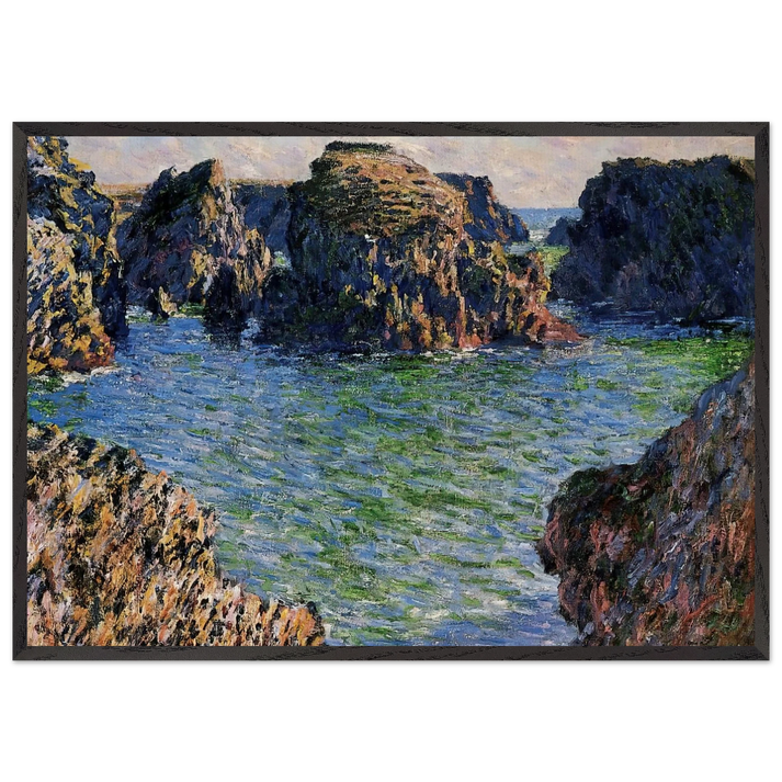 Coming into Port-Goulphar Belle-Ile - claude monet 70x100 cm / 28x40 inches Framed Art Print – Black Wooden Frame