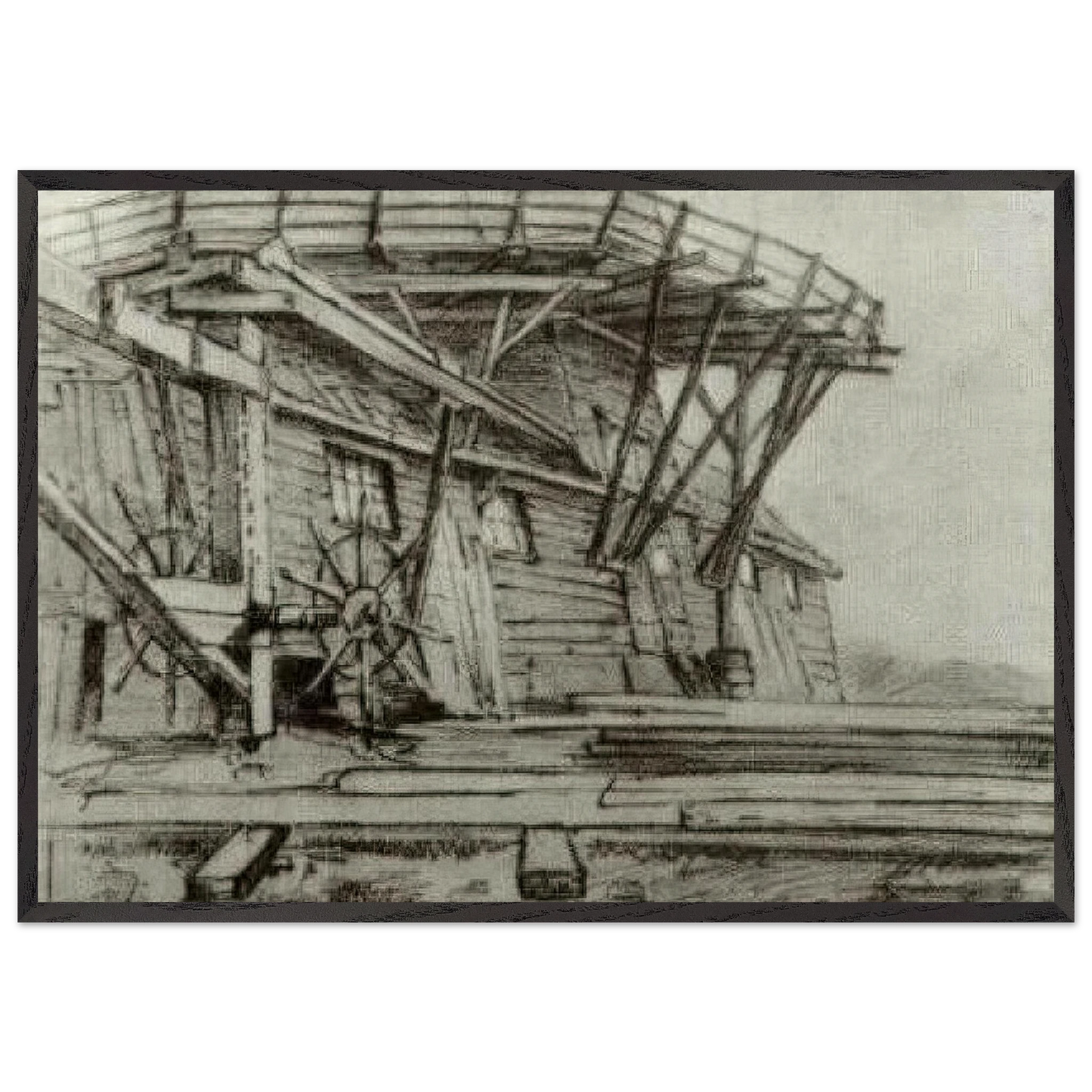 Saw Mill - Vincent van Gogh Framed Art Print – Black Wooden Frame - Default Title - -Framed Art Print