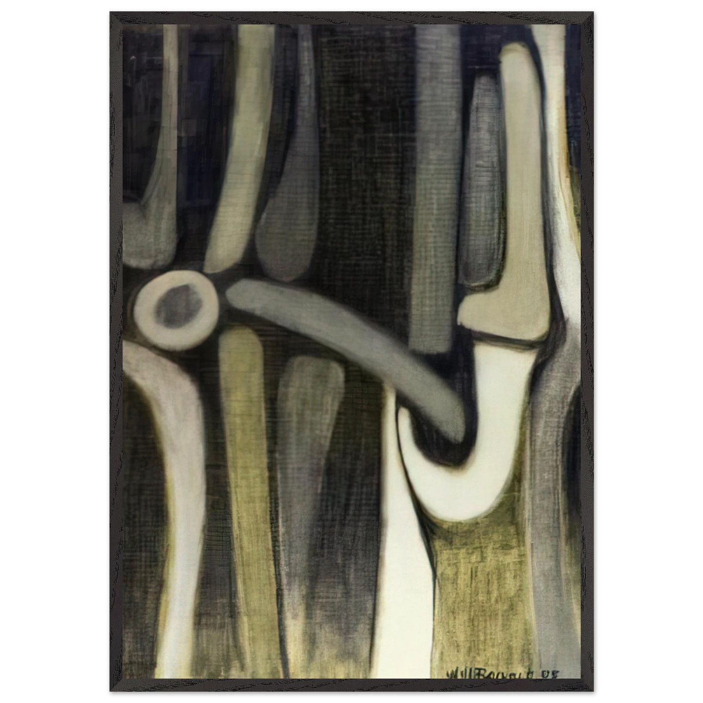 December - 2005 United States - Will Barnet 70x100 cm / 28x40 inches Framed Art Print – Black Wooden Frame