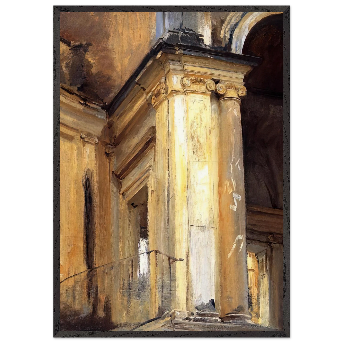 Roman Architecture - John Singer Sargent Framed Art Print – Black Wooden Frame - Default Title - -Framed Art Print