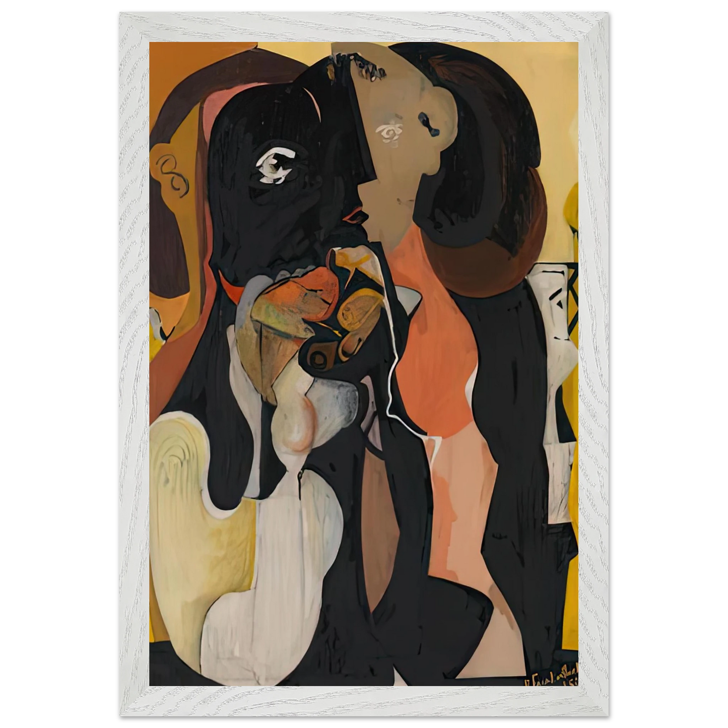 Helen Frankenthaler - Woman, 1950- Wall Art - 30x40 cm / 12x16 inches - Premium Wooden Framed Poster With Fine Art Paper - White frame