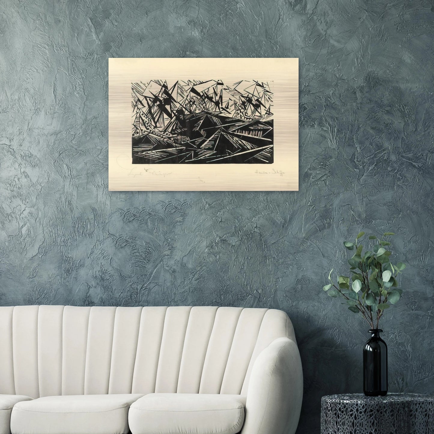 HANSEATIC SHIPS HANSASCHIFFE 1919 - Lyonel Feininger Brushed Aluminum Print - 70x100 cm / 28x40 inches | Lyonel Feininger Aluminum Print | Lyonel Feininger Prints