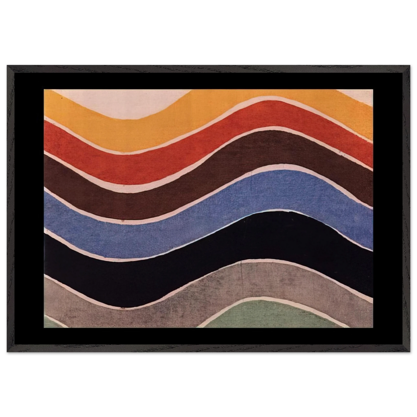 FABRIC PATTERN 1 - Sonia Delaunay Framed Art Print – Black Wooden Frame - Default Title - -Framed Art Print