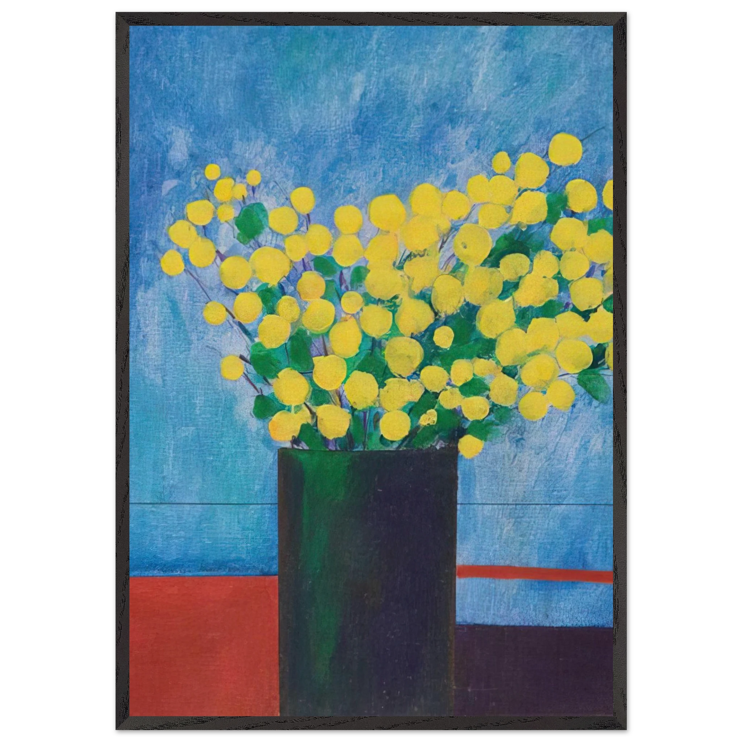Vase With Flowers - 1968 - Aldemir Martins Framed Art Print – Black Wooden Frame - Default Title - -Framed Art Print