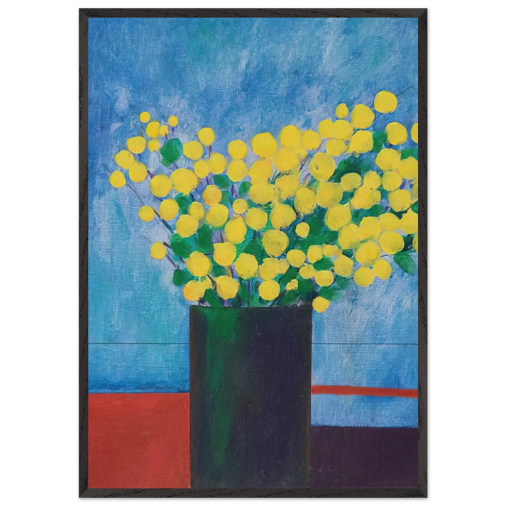 Vase With Flowers - 1968 - Aldemir Martins 70x100 cm / 28x40 inches Framed Art Print – Black Wooden Frame