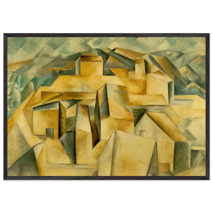 Houses on the hill N1 - Pablo Picasso 70x100 cm / 28x40 inches Framed Art Print – Black Wooden Frame