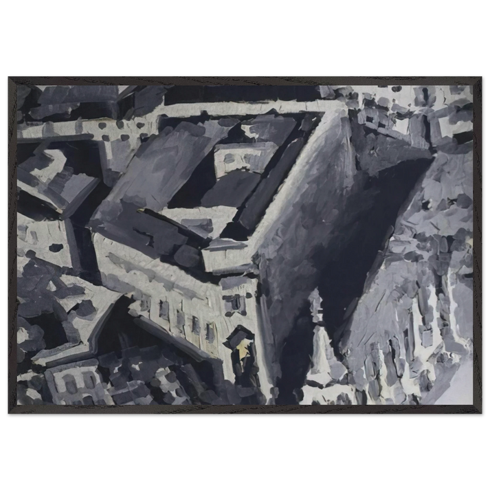 TOWNSCAPE M2 1968 - Gerhard Richter 70x100 cm / 28x40 inches Framed Art Print – Black Wooden Frame