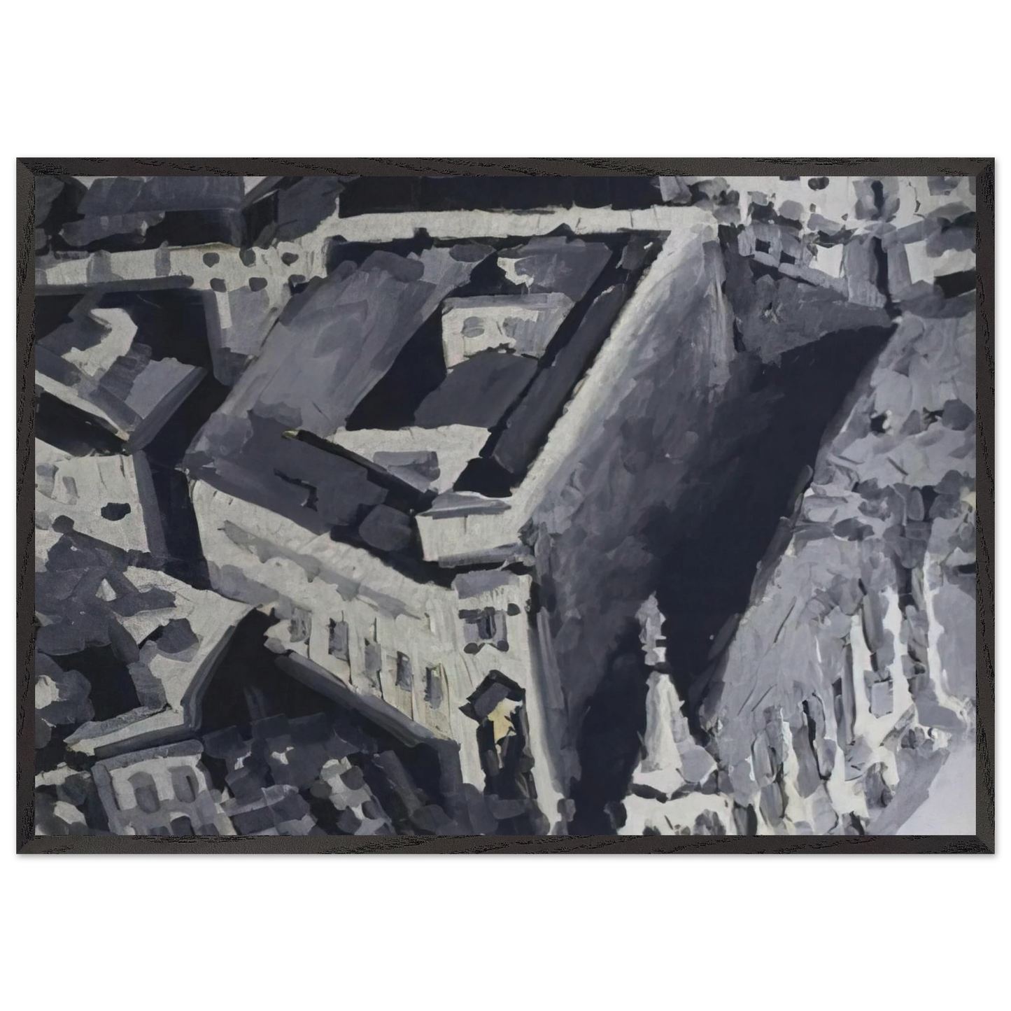 TOWNSCAPE M2 1968 - Gerhard Richter Framed Art Print – Black Wooden Frame - Default Title - -Framed Art Print