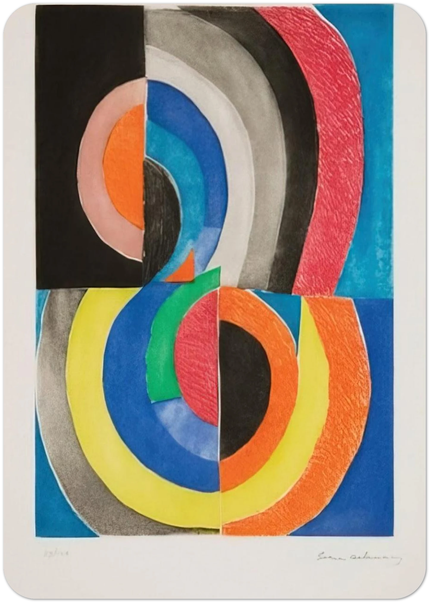 ABSTRACT COMPOSITION WITH SEMICIRCLES By Sonia Delaunay Pack of 10 Post Cards | Sonia Delaunay Post Cards | A6 (10.5 x 14.8 cm) - 4.1 x 5.8 inches