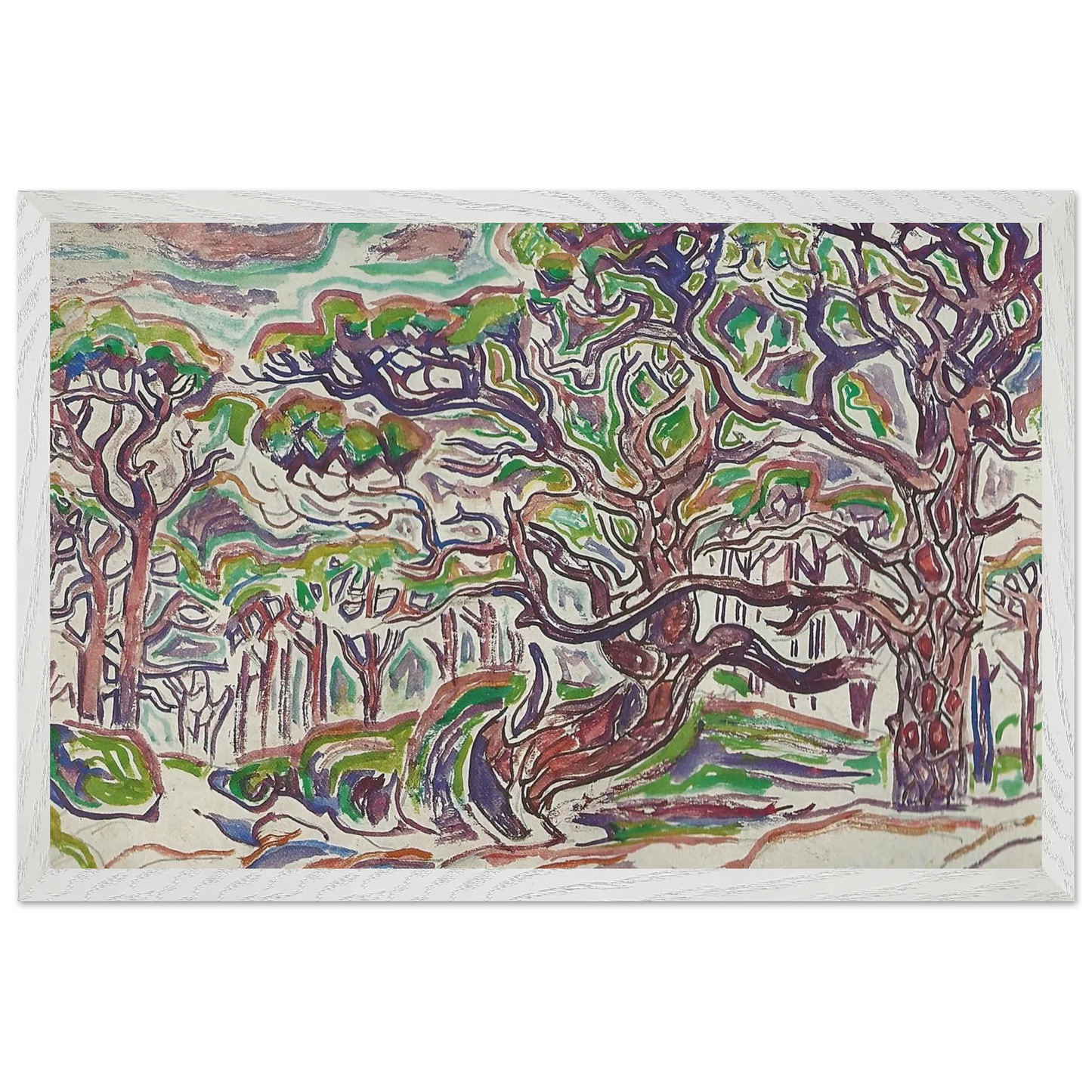 Walter Inglis Anderson - Walter Anderson Wall art - 30x45 cm / 12x18 Inches - Premium Wooden Framed Poster With Fine Art Paper - White frame
