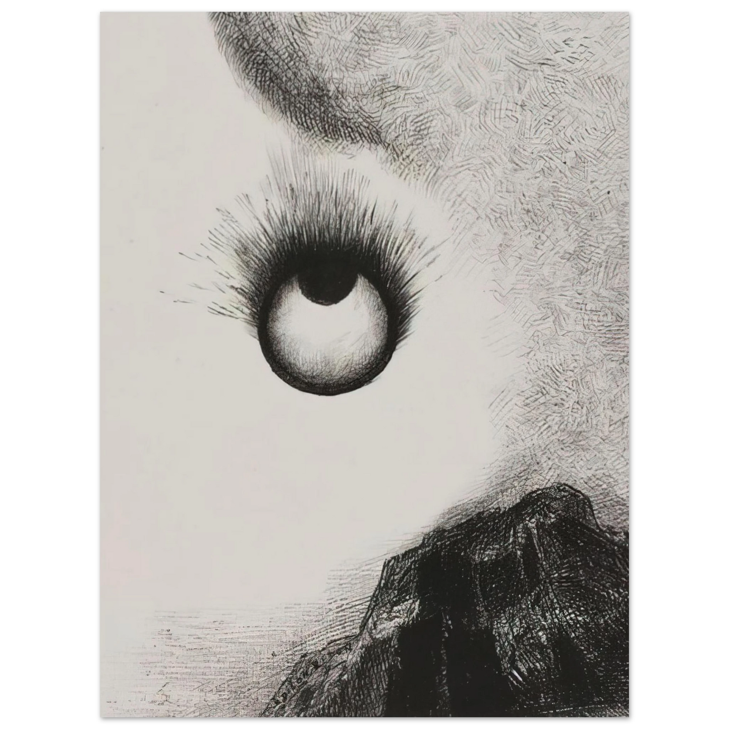 Odilon Redon - EVERYWHERE EYEBALLS ARE AFLAME 1888 Fine Art Poster - Default Title